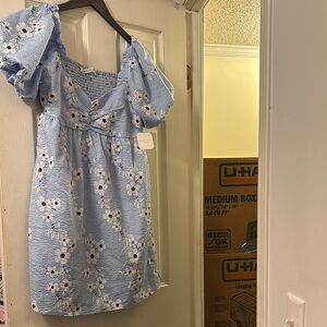 Altar'd State Blue Puff Sleeve Sundress
